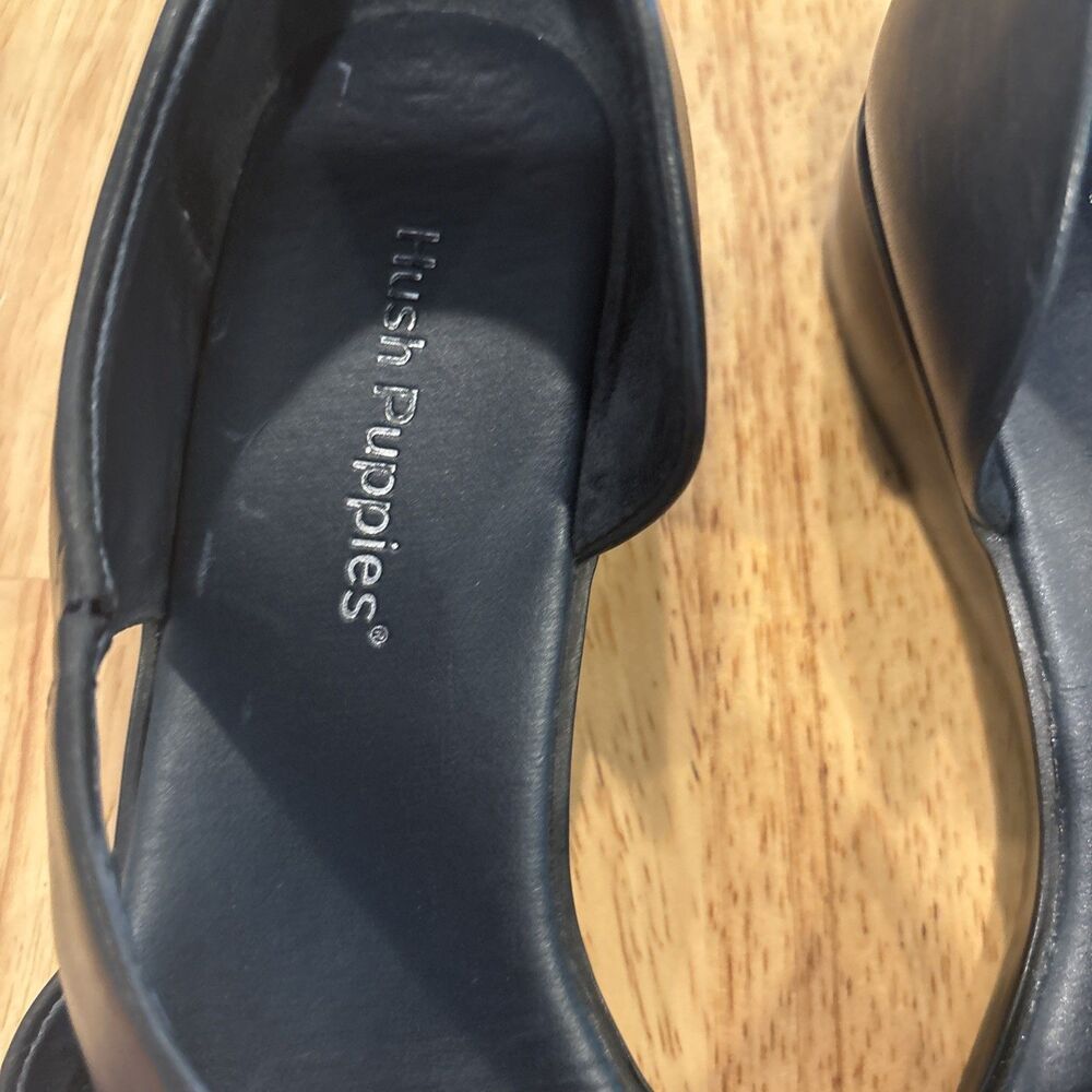 Hush Puppies Navy Leather Cross-Strap Sandals - Picture 3 of 10